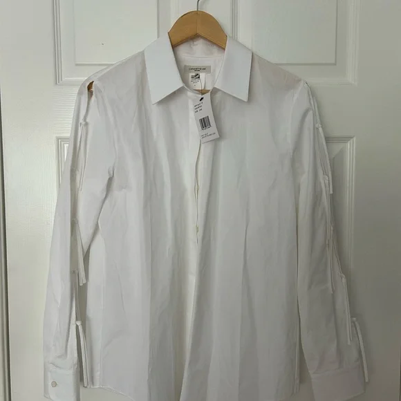 Lafayette 148 New York White Dress Shirt Classic Formal Design - Picture 1 of 5
